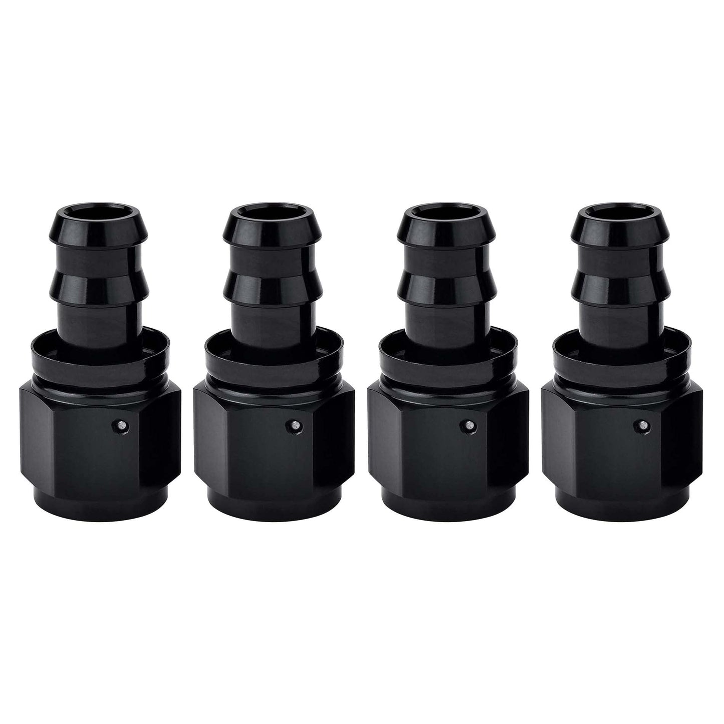 EVIL ENERGY 8AN Straight Push Lock Hose Fitting End Black 4PCS