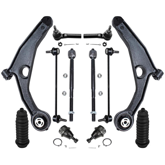 Detroit Axle - Front End 12pc Suspension Kit for 11-14 Chrysler 200, 07-10 Sebring, 08-14 Dodge Avenger, 2 Lower Control Arms 2