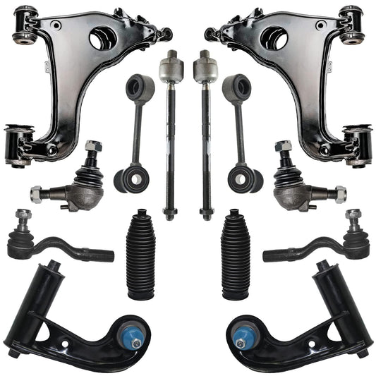 Detroit Axle - RWD Front End Suspension Kit for Mercedes-Benz E320 E420 E430 E55 AMG, Upper Control Arms Ball Joints Lower Contr