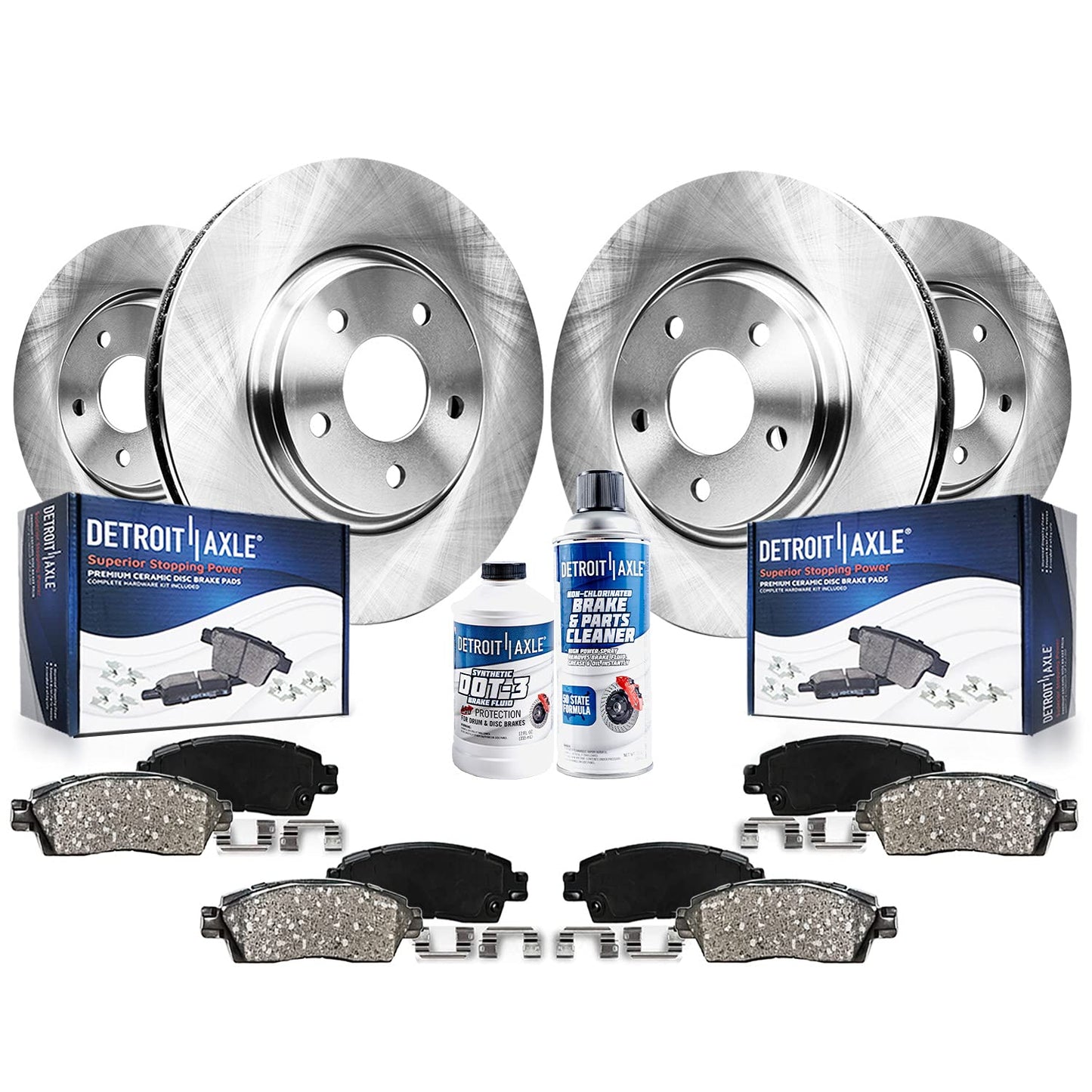 Detroit Axle - Brake Kit for 2011 2012 2013 2014 Ford Mustang, Disc Brake Rotors Ceramic Brakes Pads Replacement : 13.98 inch Fr