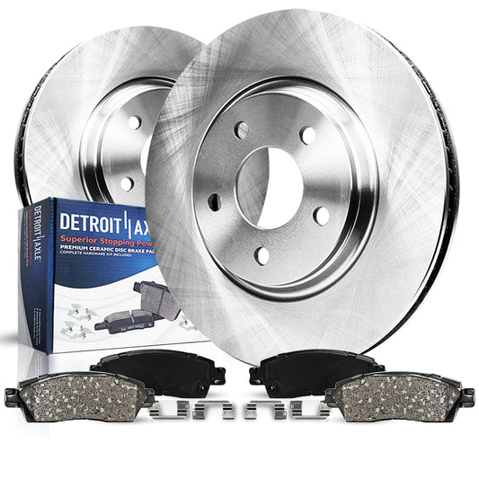 Detroit Axle - Rear Brake Kit for 2013-2019 Cadillac ATS, Disc Brake Rotors Ceramic Brakes Pads with Hardware 2014 2015 2016 201